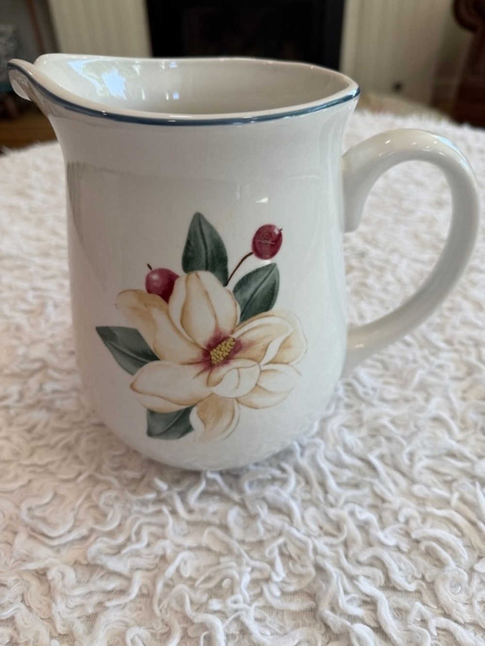 Vintage ~ Savannah Grove Collection Magnolia Large Stoneware 64 OZ Pitcher